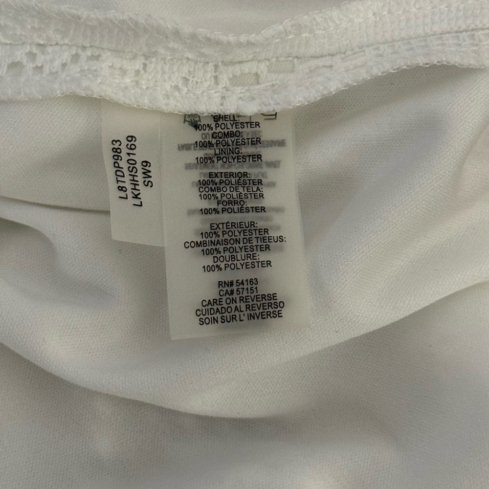 Karl Lagerfeld Paris Lace Shift White Flower Vacation Dress Women Size 16 - Picture 4 of 8